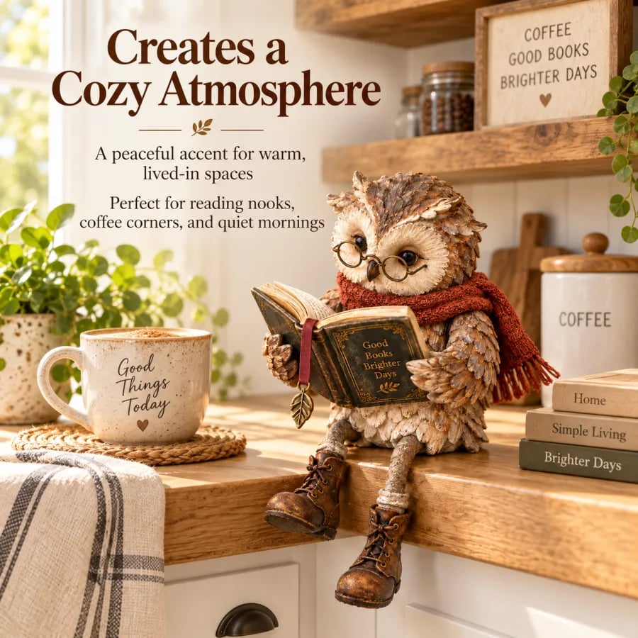 ✨🦉Reading Owl Figurine📖📚️