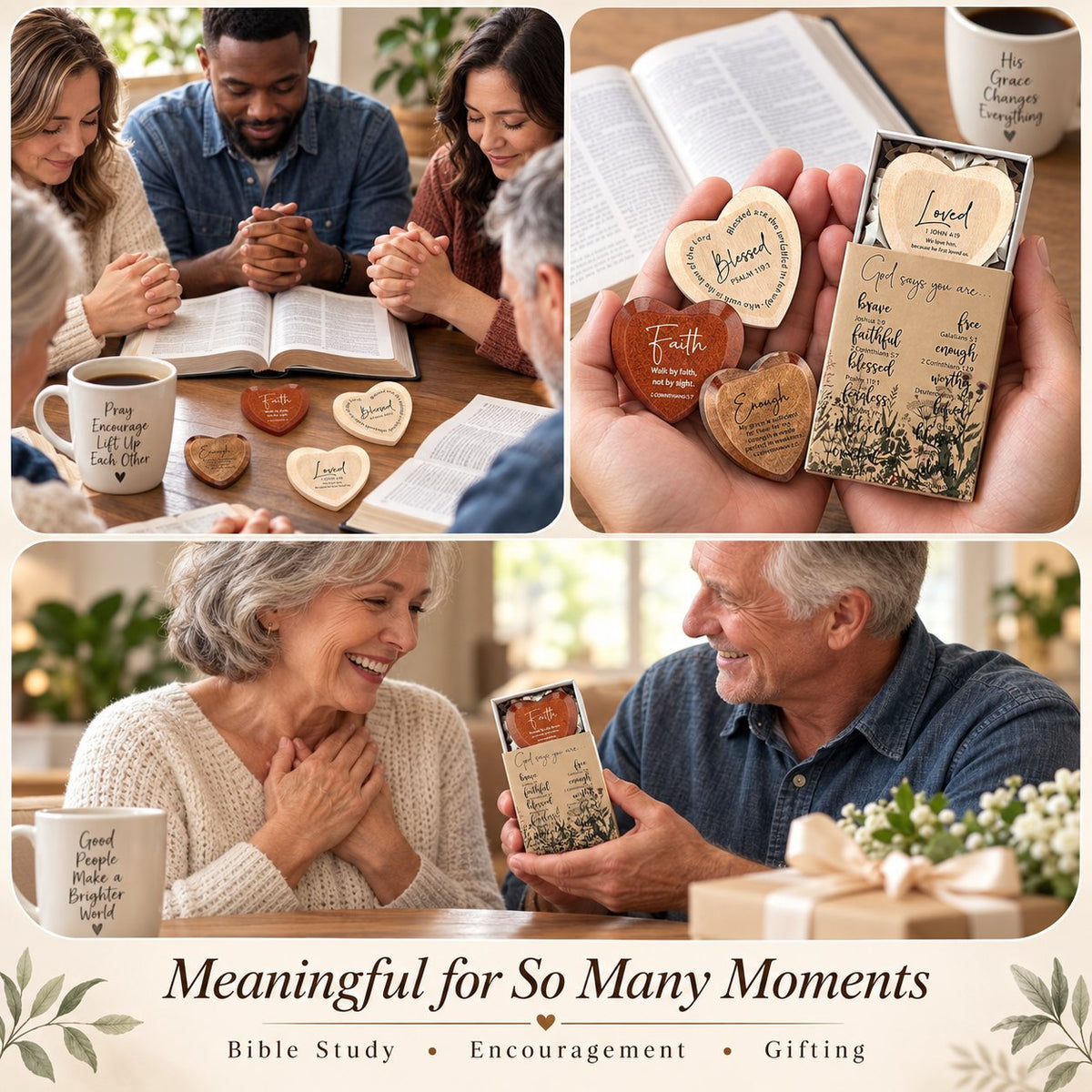 ✝️🎁Christian gift set with heart-shaped pocket cards (pack of 12)