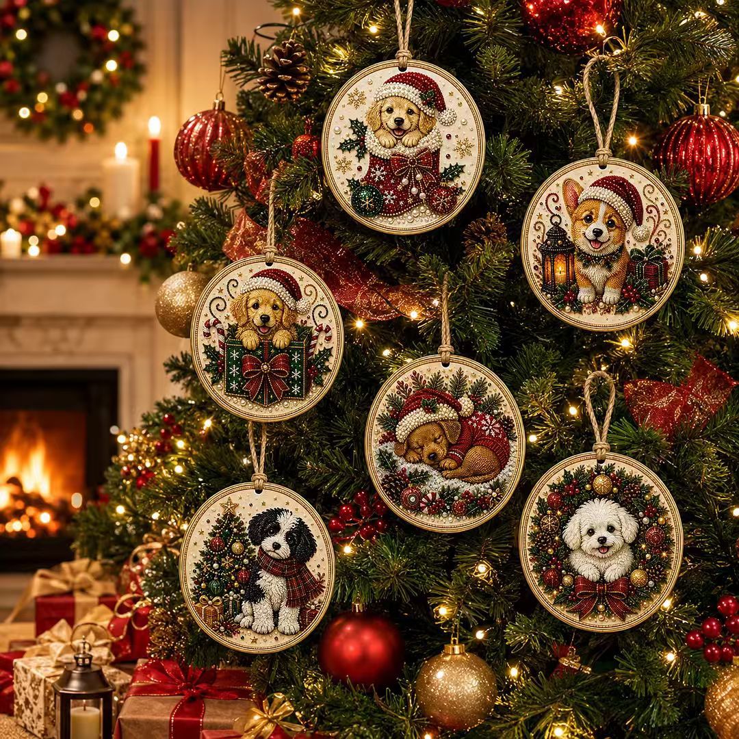 🎄🦌 6-Pack Christmas Diamond Painting Ornament Kit | Make Beautiful Hand‐Made Decorations🎁