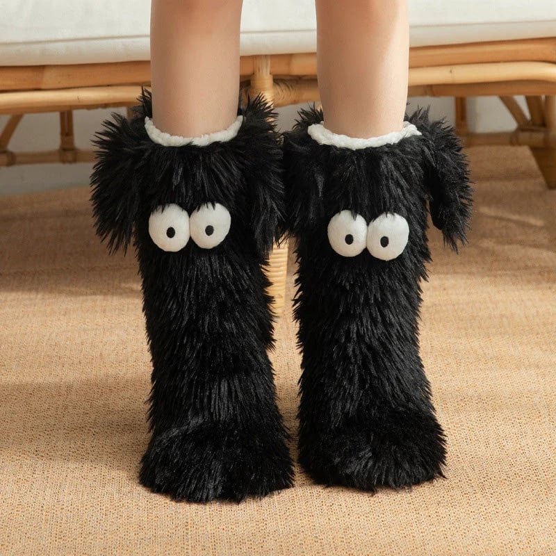 OFF⚡50K+ SOLD💕Women's Plush Slippers Socks Floor Socks Winter Home Indoor Thickened Fleece-Lined Anti-Slip Adult Women's Plush Snow Socks Shoe Covers