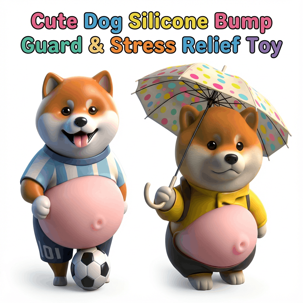 🐶Cute silicone dog toy for shock protection and stress relief