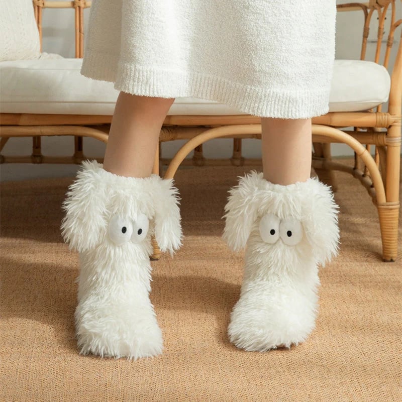 OFF⚡50K+ SOLD💕Women's Plush Slippers Socks Floor Socks Winter Home Indoor Thickened Fleece-Lined Anti-Slip Adult Women's Plush Snow Socks Shoe Covers