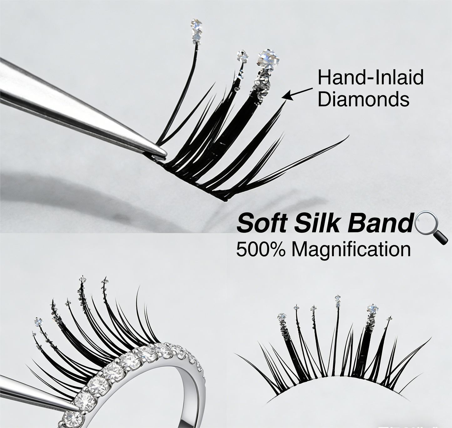 Sparkling diamond false eyelashes