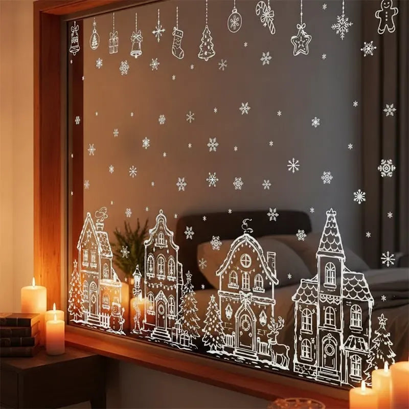 ❄️🎅Set of static-cling Christmas window decals