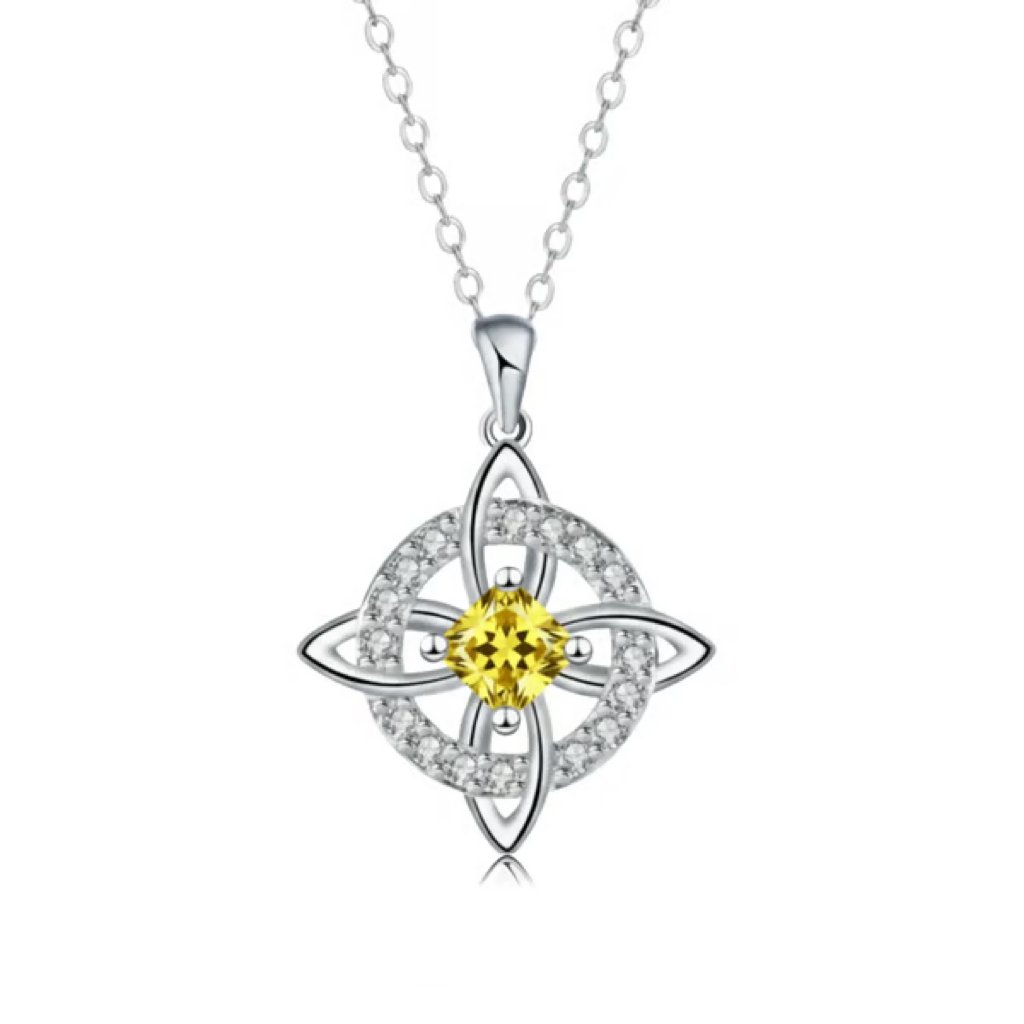 Mystical Necklace with a Birthstone and the Witches' Knot – Natural Crystal 🔮💞 Protect Your Loved Ones