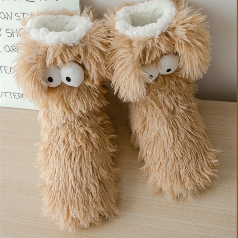 OFF⚡50K+ SOLD💕Women's Plush Slippers Socks Floor Socks Winter Home Indoor Thickened Fleece-Lined Anti-Slip Adult Women's Plush Snow Socks Shoe Covers