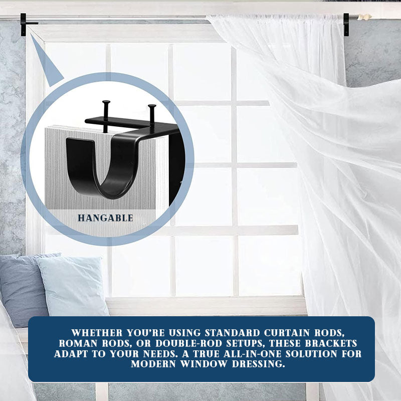 🔧Curtain rod holders without drilling – Strong & Gentle installation