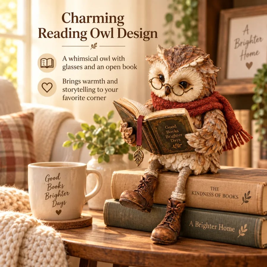 ✨🦉Reading Owl Figurine📖📚️
