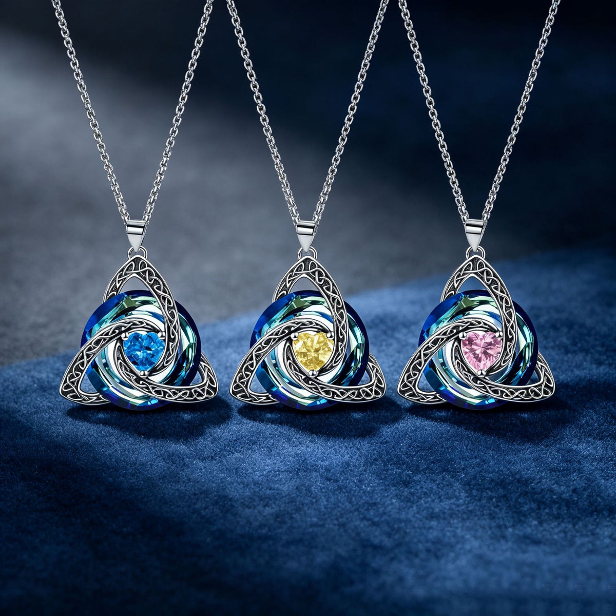 Birthstone Celtic Trinity Knot Necklace ✨