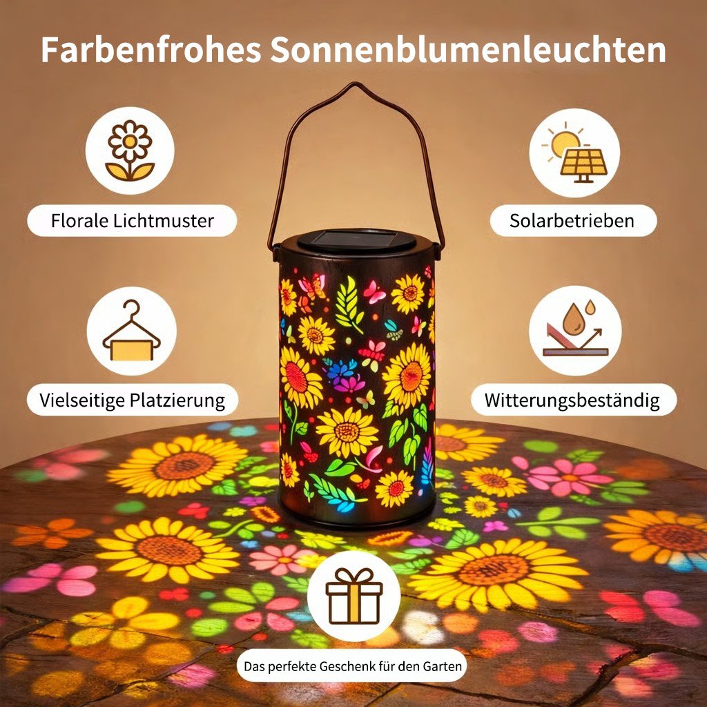 🌞Colorful, solar-powered garden lantern with sunflower light effect