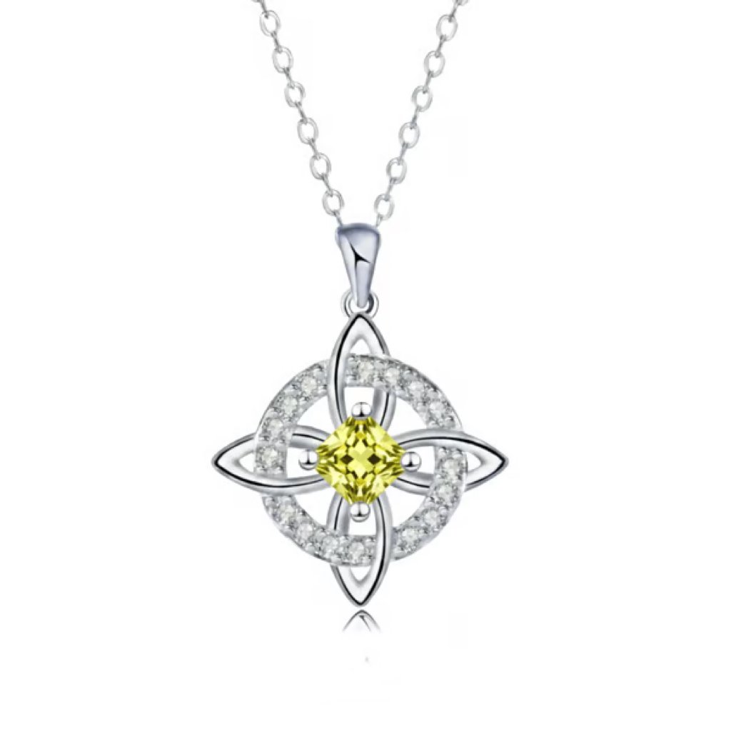 Mystical Necklace with a Birthstone and the Witches' Knot – Natural Crystal 🔮💞 Protect Your Loved Ones