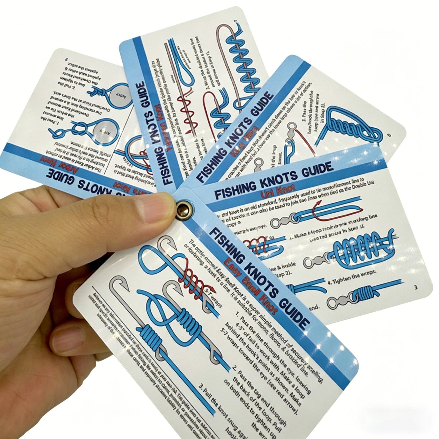 🎣Knots Guide Cards-12 Essential Fishing Knots Tutorial for Beginners