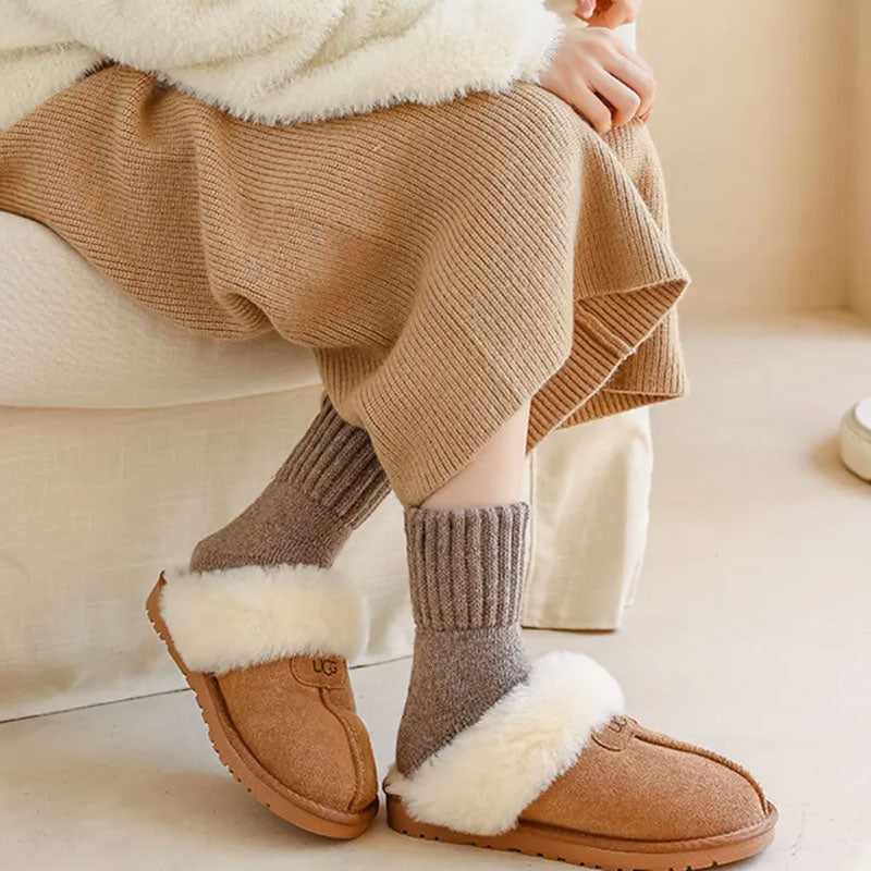 🧦 5 Pairs Women's Wool Socks - Warm Mid Socks