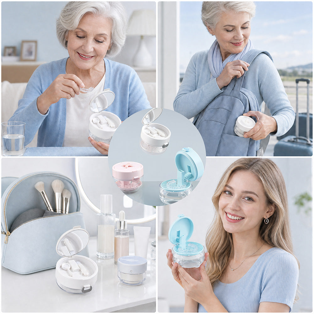 🦷Portable 3-in-1 Braces Retainer Container Case