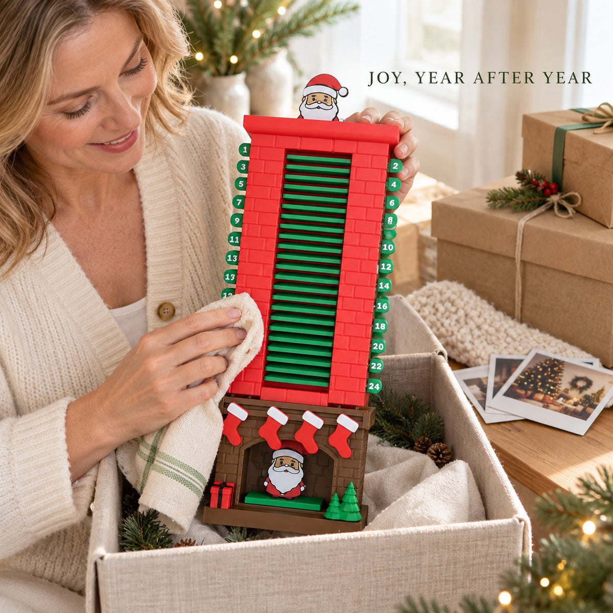 🎅Mechanical Santa Chimney Christmas Countdown Calendar