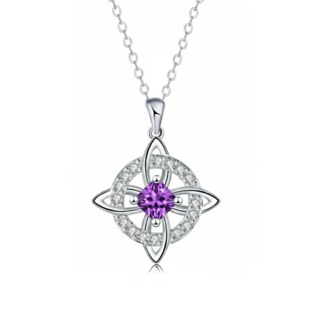Mystical Necklace with a Birthstone and the Witches' Knot – Natural Crystal 🔮💞 Protect Your Loved Ones