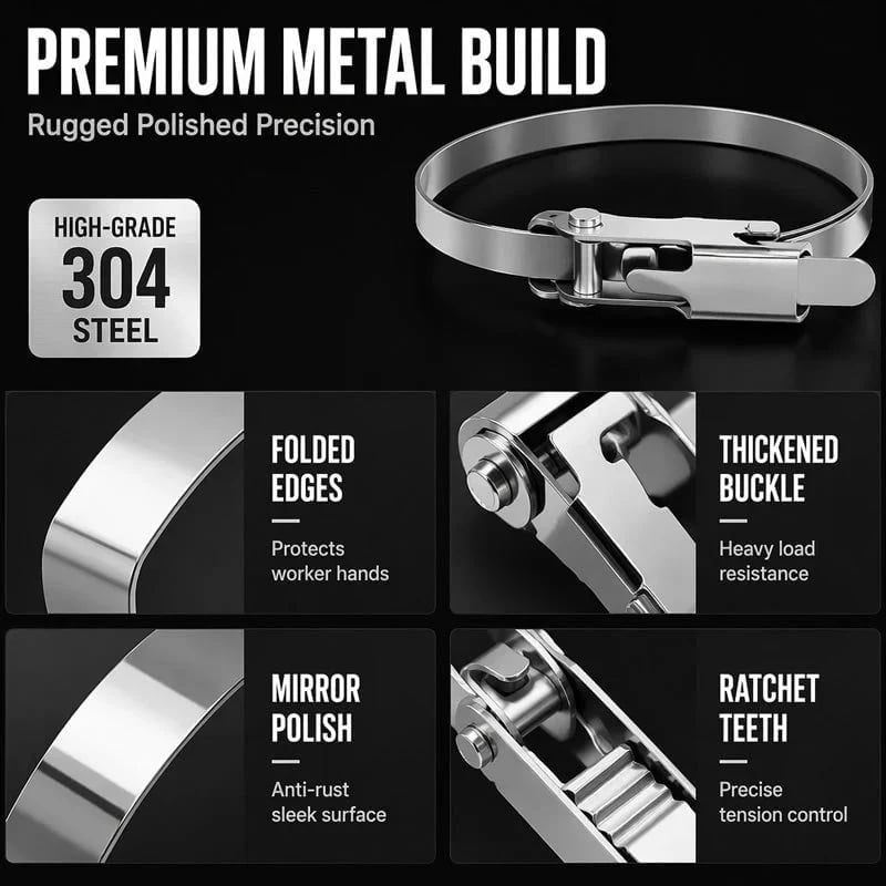 🔥LAST DAY 49% OFF 🛠️Heavy Duty Stainless Steel Cable Tie with Flip Lock Buckle