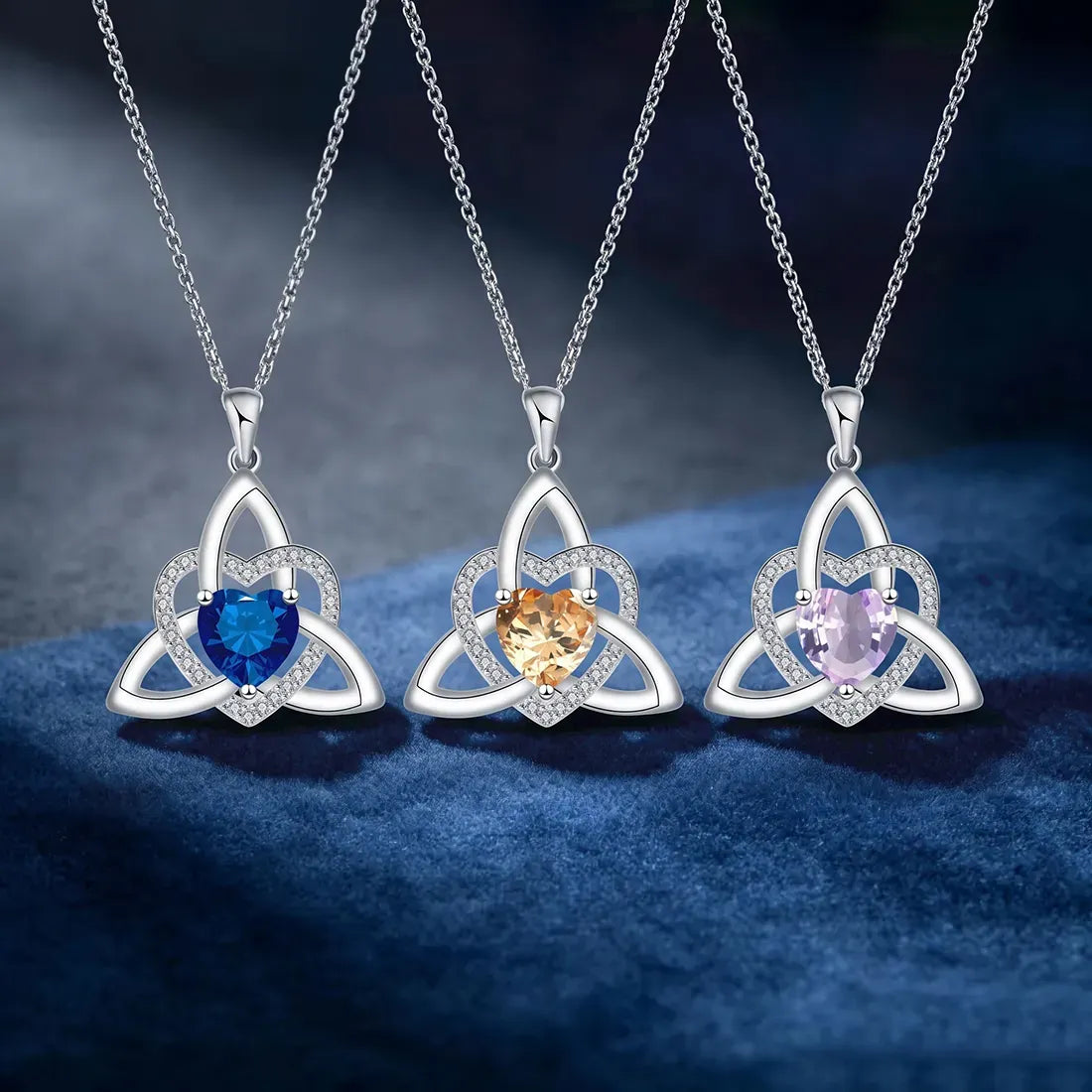 ❤️Birthstone – Celtic Trinity Love Knot Penda