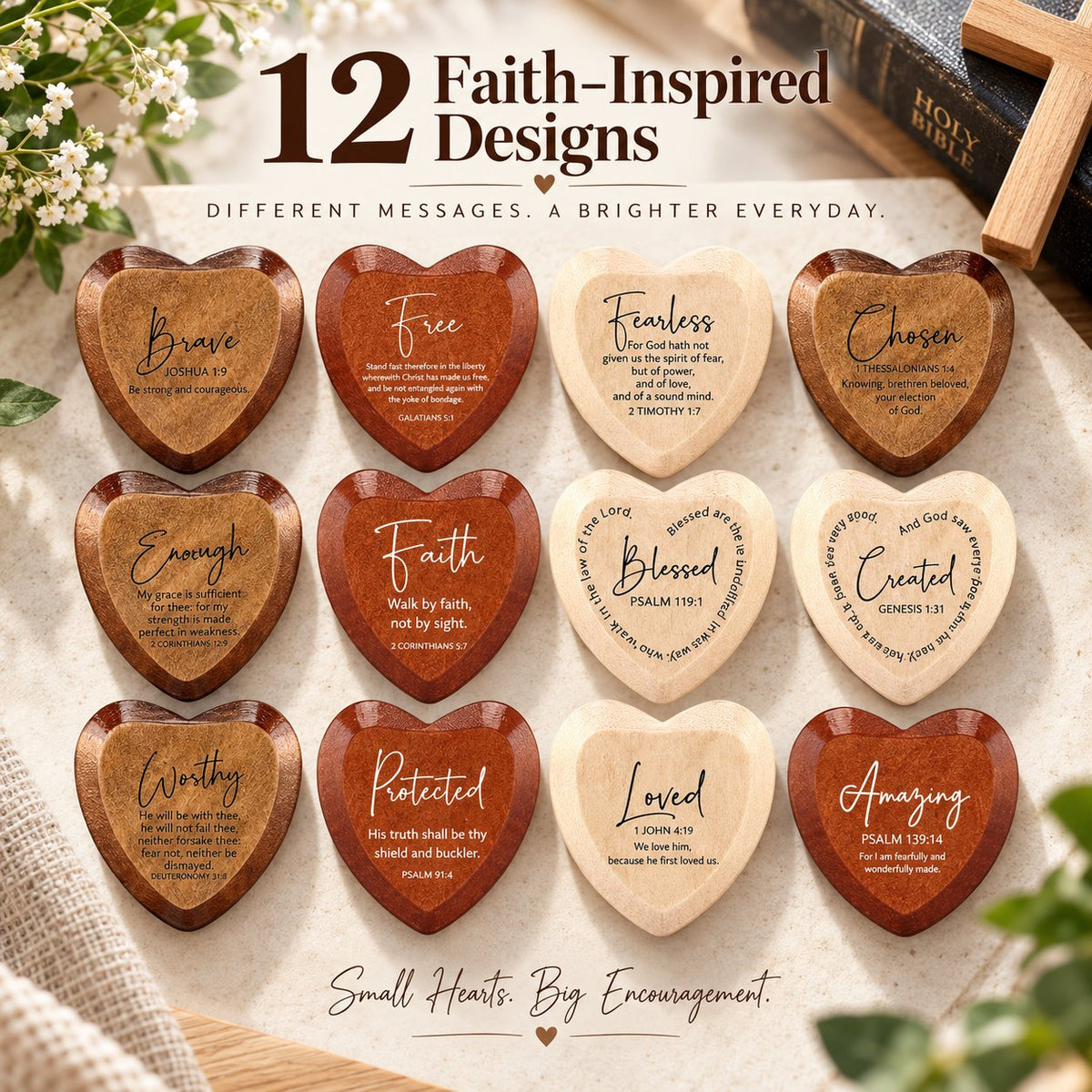 ✝️🎁Christian gift set with heart-shaped pocket cards (pack of 12)