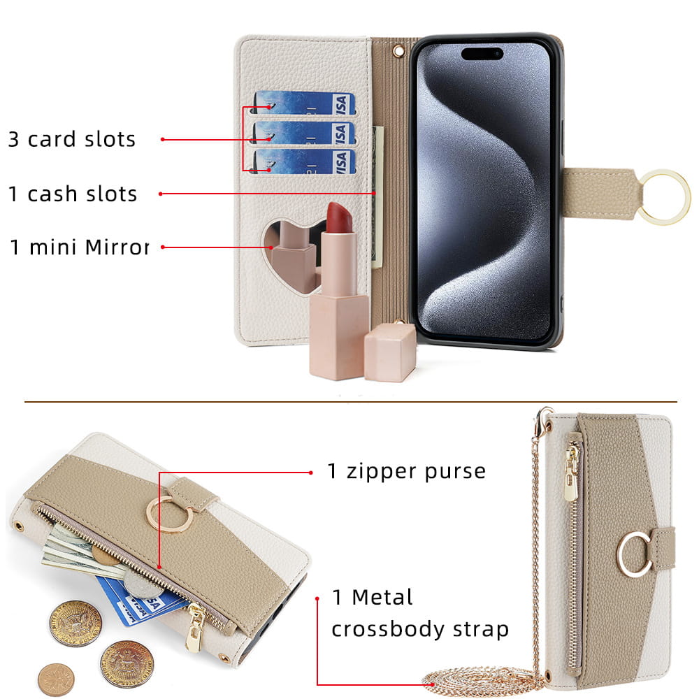 Chic Color-Block Crossbody Phone Wallet