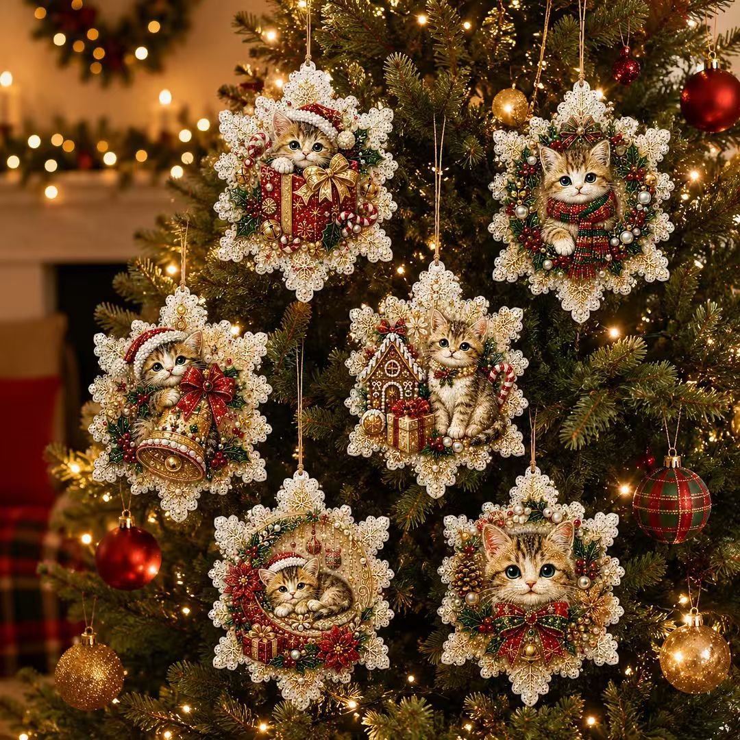 🎄🦌 6-Pack Christmas Diamond Painting Ornament Kit | Make Beautiful Hand‐Made Decorations🎁