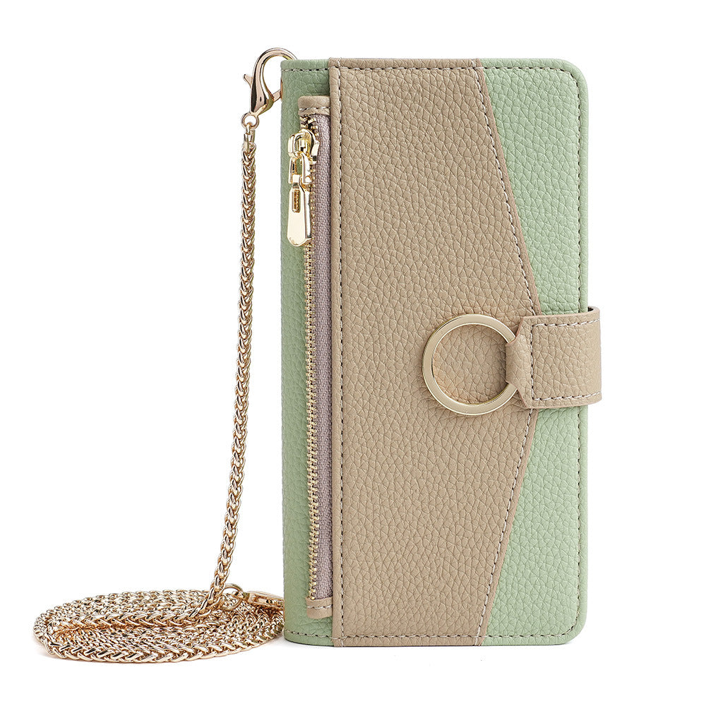Chic Color-Block Crossbody Phone Wallet