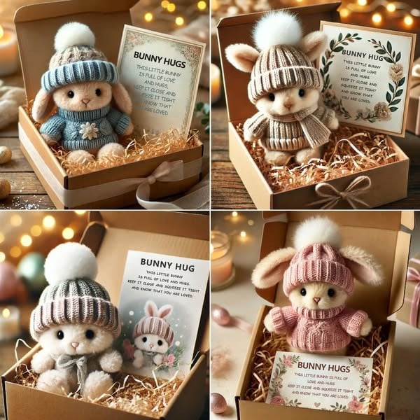 🎉Sonderangebot🐇Handgefertigtes Mini-Kaninchen als kuscheliges Ostergeschenk