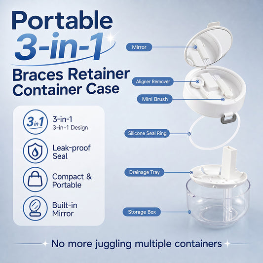 🦷Portable 3-in-1 Braces Retainer Container Case