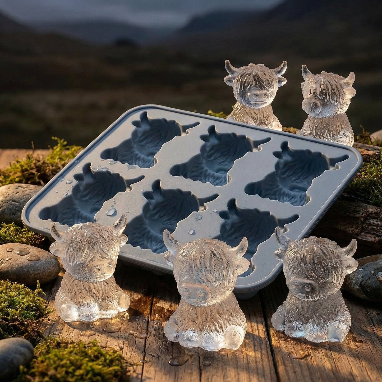 🐮 Mini Highland Cow ice cube tray and dessert mold 🧊🍪 Cute 3D ice cubes for drinks, parties, and gifts💕