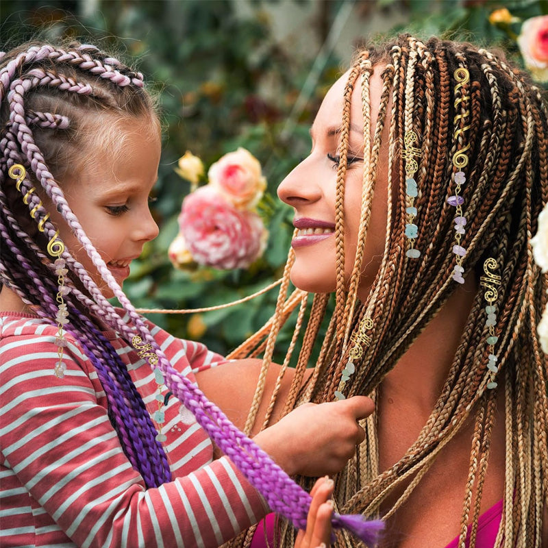 🌿Natural stone hair jewelry in a spiral