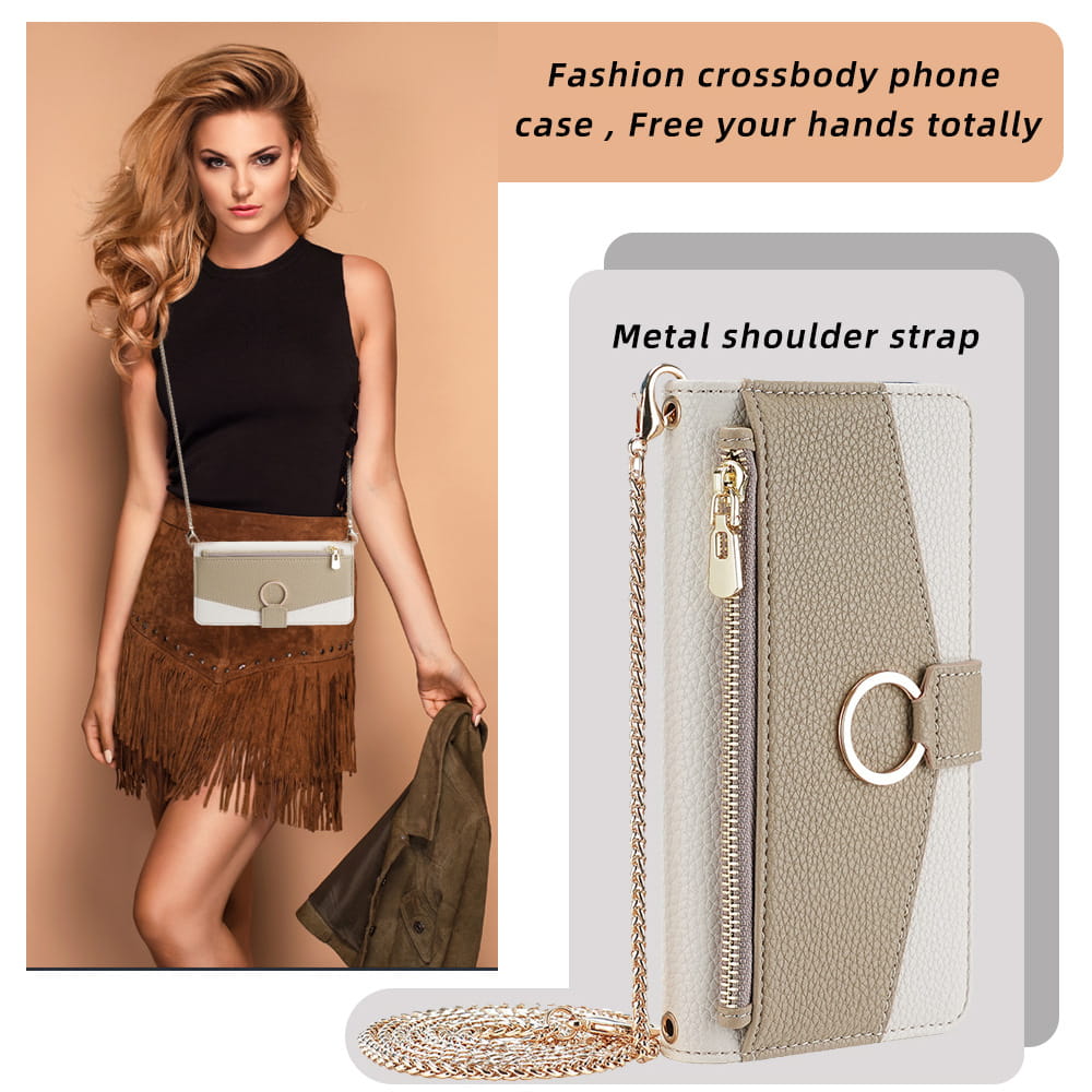 Chic Color-Block Crossbody Phone Wallet