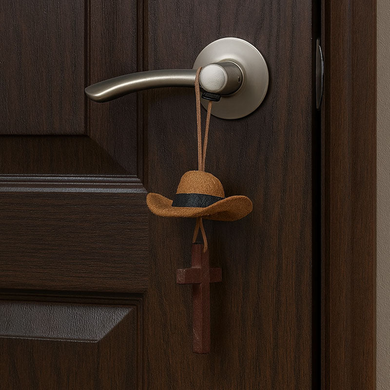 🤠 Cowboy Hat & Cross Car Charm | A Ride with Style & Faith 🚗✨