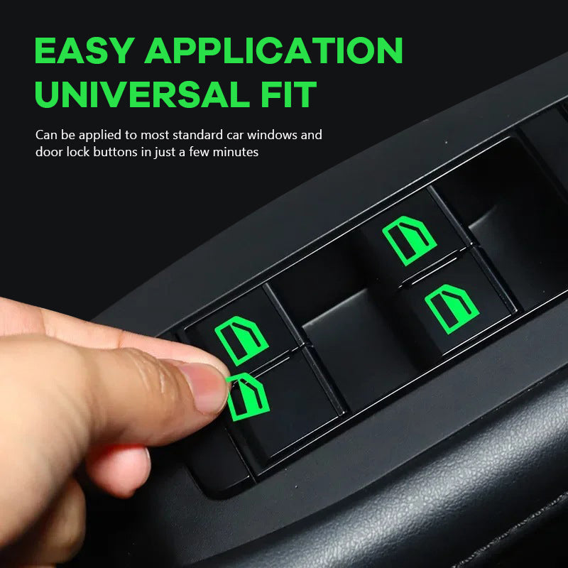 💡Glow-in-the-dark stickers for car window lift switches – Colorful warning stickers that glow in the dark