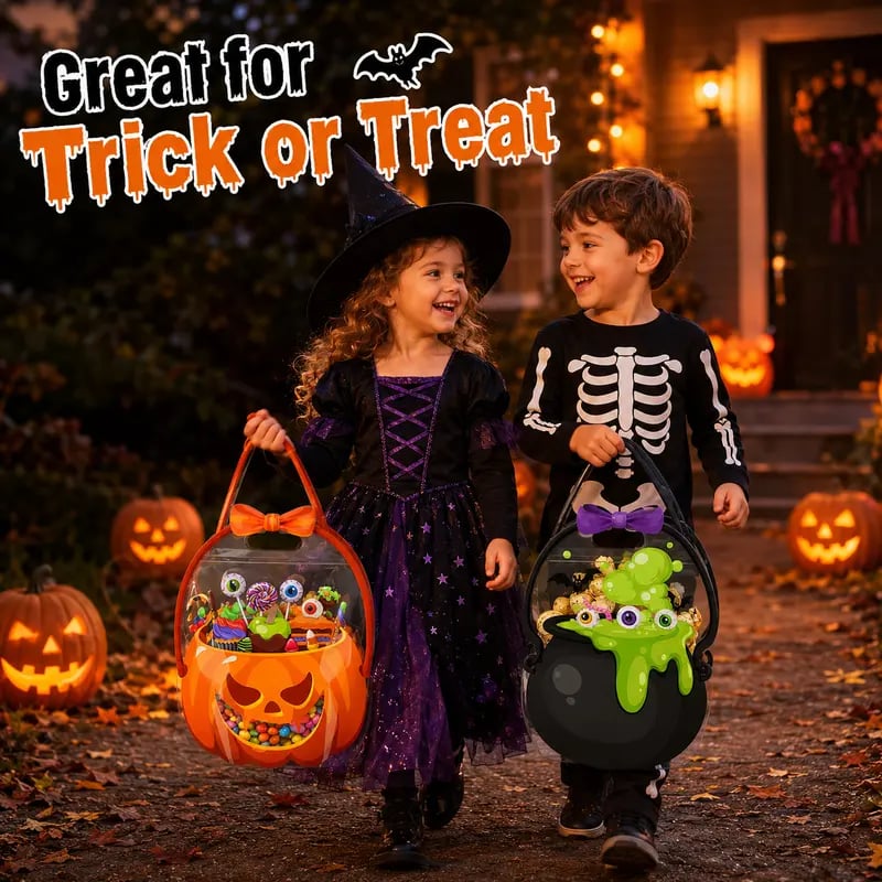 🎃 Halloween Goodie Bags – 12/24/36/48/60 Pcs Treat Bags 👻🧡