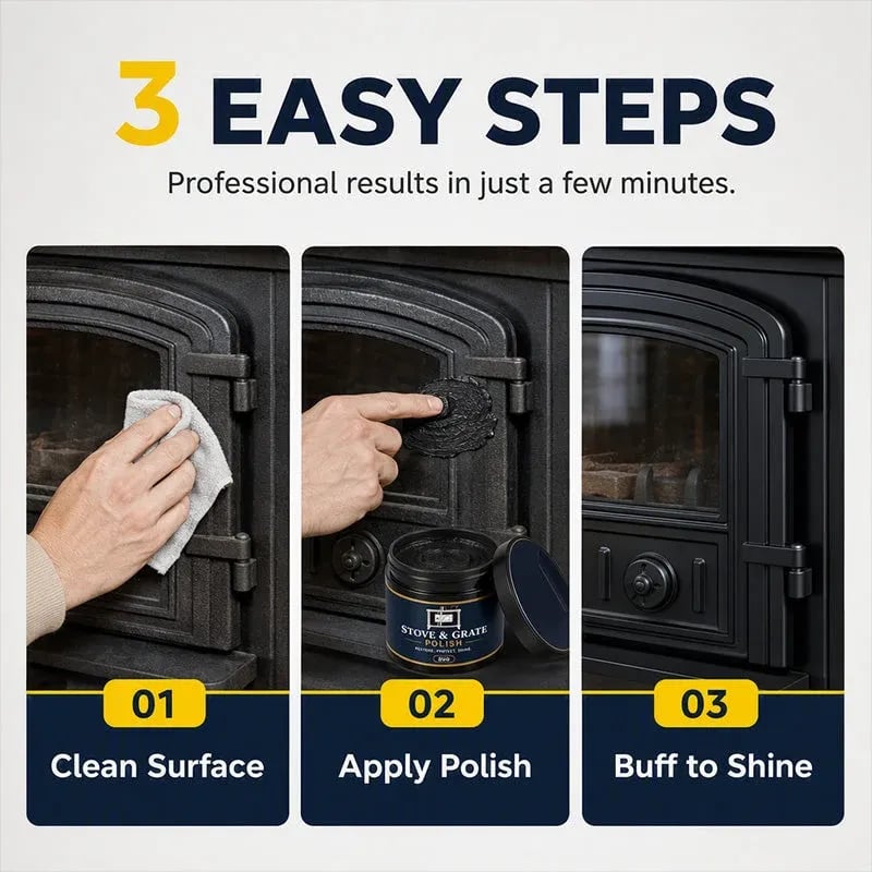 🏆Limited Time Sale 49% OFF🔧Cast Iron Stove Polish with Sponge