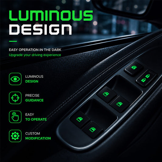 💡Glow-in-the-dark stickers for car window lift switches – Colorful warning stickers that glow in the dark