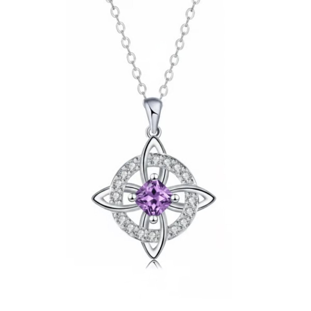 Mystical Necklace with a Birthstone and the Witches' Knot – Natural Crystal 🔮💞 Protect Your Loved Ones