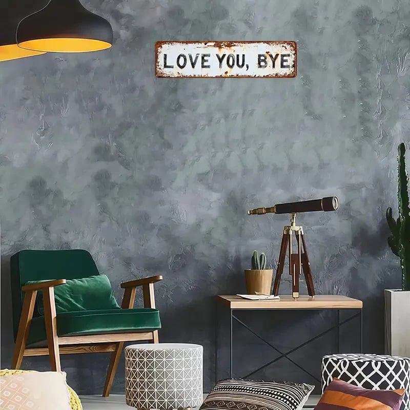 🔥Last Day 49% OFF - ❤️ LOVE YOU, BYE – Vintage Metal Wall Sign