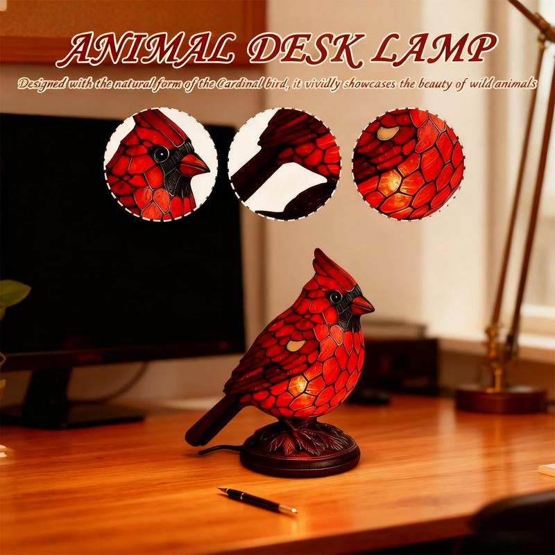 🐦🔴  Cardinal USB Lamp – Artistic bird table lamp with cozy USB-powered light! ✨🎨