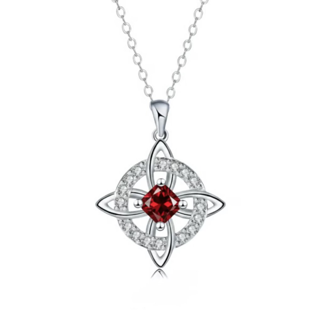 Mystical Necklace with a Birthstone and the Witches' Knot – Natural Crystal 🔮💞 Protect Your Loved Ones