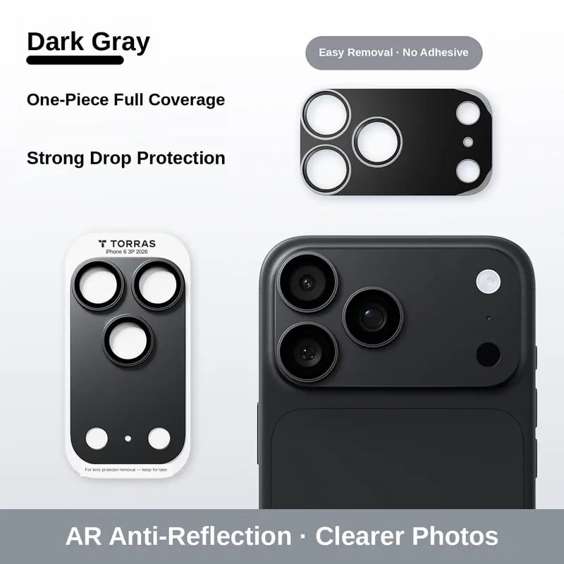 📱All-in-one metal frame lens and module protector for iPhone 18/17 series