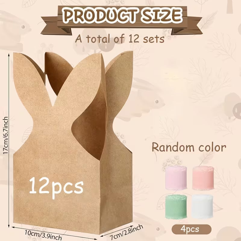 🐰 Easter bunny gift bags made from kraft pape