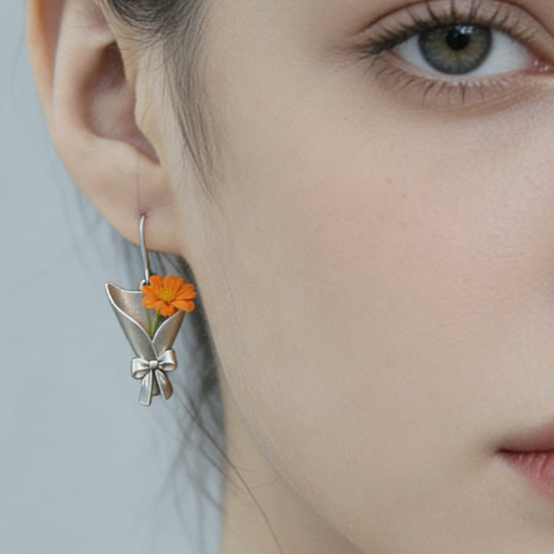 Flower Vase Drop Earrings 🌸