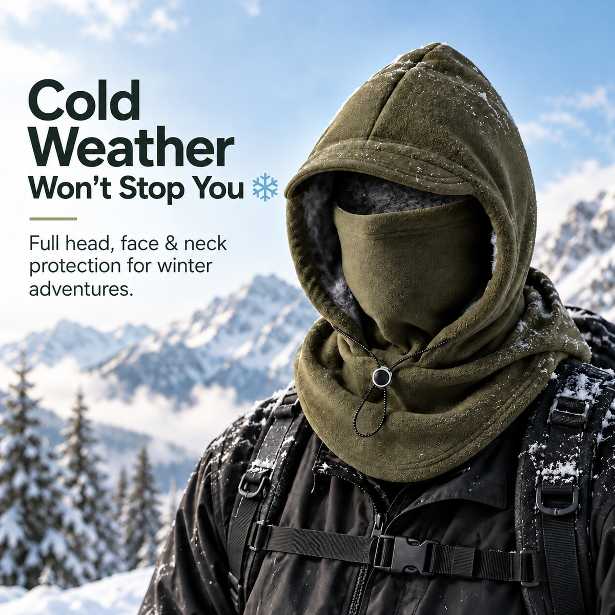 ❄️ Winter Thermal Face Mask Hood – Windproof Fleece Balaclava for Outdoor Activities