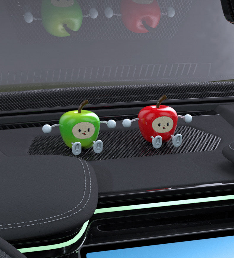 Wiggly Apple Car Decor for Dashboard - Cute Dashboard Ornament