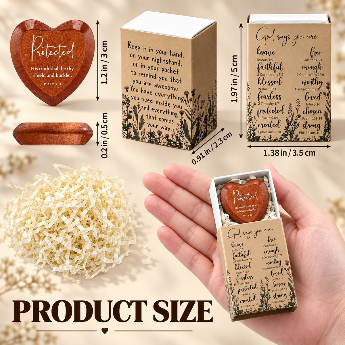 ✝️🎁Christian gift set with heart-shaped pocket cards (pack of 12)