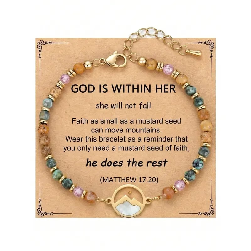 ✝️ Mustard Seed Faith Bracelet – Matthew 17:20 Inspirational Christian Bracelet