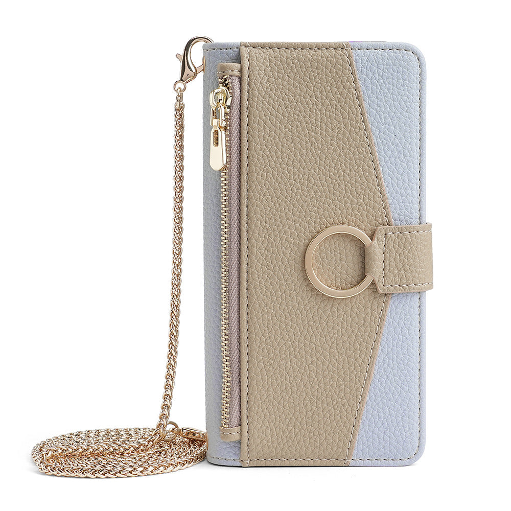 Chic Color-Block Crossbody Phone Wallet