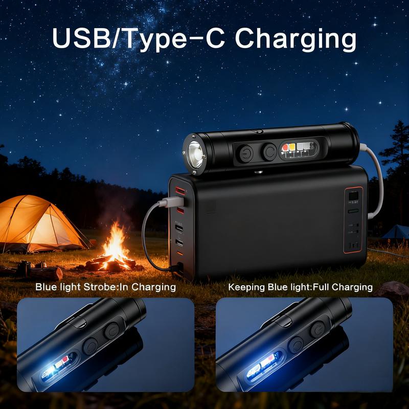 💡Pocket Rechargeable Flashlight EDC Flashlight, Mini Keychain Light