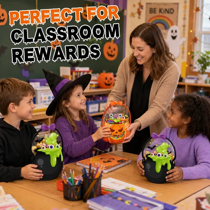 🎃 Halloween Goodie Bags – 12/24/36/48/60 Pcs Treat Bags 👻🧡
